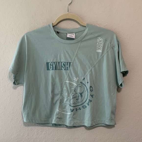 Gymshark Tops - Gymshark Rewind Light Green Cropped Tee Shirt